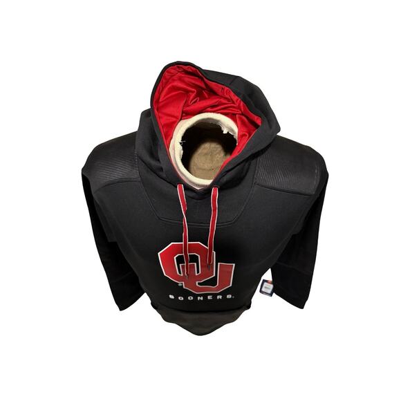 Oklahoma Sooners Fanatics Hoodie Black Red Logo Men’s Size L NWT - Picture 2 of 6